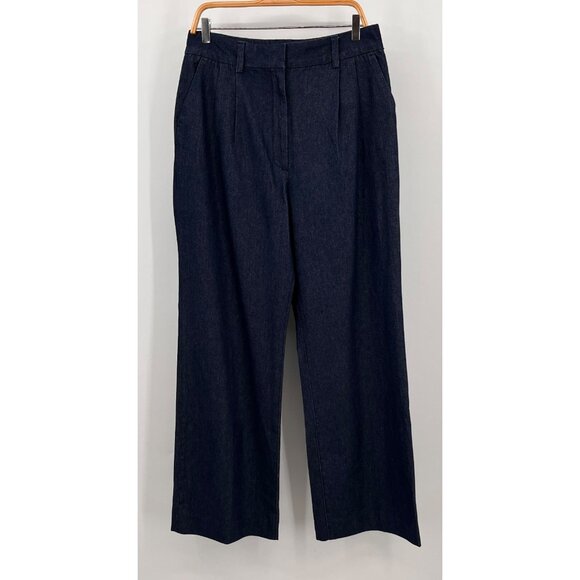 Favorite Daughter Vienna Wide Leg Pants Size 14 Dark Wash Denim High Rise Cotton - Picture 1 of 13
